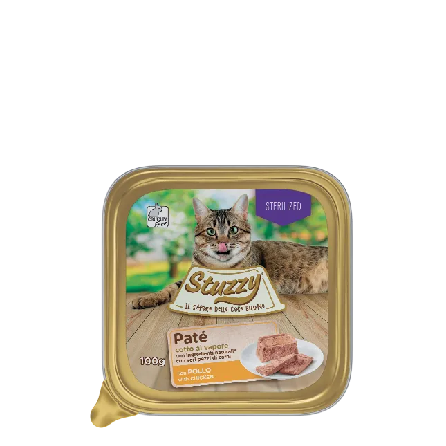 paté per gatti sterilizzati con pollo